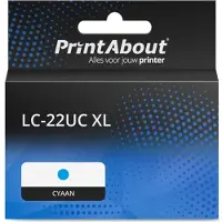 PrintAbout Huismerk vervangt Brother LC-22UC XL Inktcartridge Cyaan Hoge capaciteit