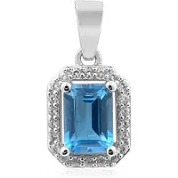 Cavill - Hanger 925 Sterling Zilver Gerhodineerd - 1,188 ct Marambaia Topaas Braziliaans - Achthoekige Slijpvorm - Pavé Zirkonia - Elegant Sieraad