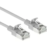 ACT Grijze 3 meter LSZH S/FTP CAT6A slimline patchkabel snagless met RJ45 connectoren