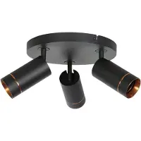 Steinhauer Zwarte spot Downlume 4859ZW, 3-lichts GU10 plafondspot