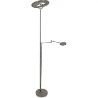Steinhauer Staalkleurige vloerlamp Soleil 2 4386ST – LED uplight met leesarm