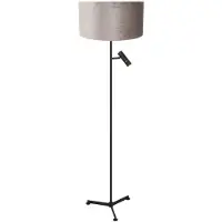 Steinhauer Vloerlamp Stang 4834ZW met leeslicht en grijze velours kap