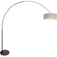 Steinhauer Booglamp Sparkled Light 4767CA cacao met grijs grof linnen kap