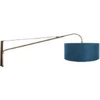 Steinhauer Wandlamp Elegant Classy brons met blauw velours kap Ø50 cm