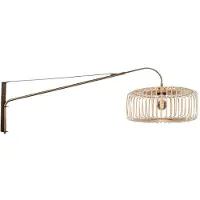 Steinhauer Wandlamp Breeza-Beach brons met bamboe kap Ø50 cm