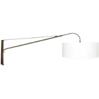 Steinhauer Wandlamp Elegant Classy brons met grof wit linnen kap Ø50 cm