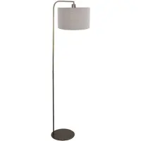 Steinhauer Vloerlamp Stang 4803BR met grof grijze linnen kap