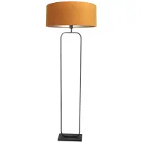 Steinhauer Vloerlamp Stang 4821ZW - zwart armatuur met gouden velours kap