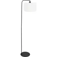 Steinhauer Vloerlamp Stang 4794ZW met grof wit linnen kap