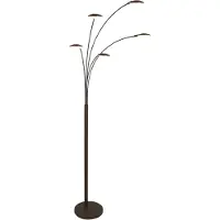Mexlite 5-lichts vloerlamp Synna 1327CA – Cacao kleurige LED booglamp met dimfunctie