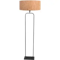 Steinhauer Vloerlamp Stang 4819ZW - zwart armatuur met beige kurk kap