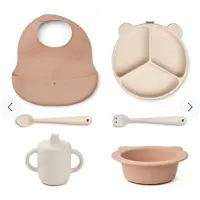 Liewood - Siliconen Baby Eetset - Giftset - Stina - Stina Gift Set - Tuscany Rose