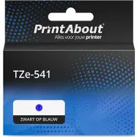 PrintAbout Tape TZe-541 Zwart op blauw (18 mm) geschikt voor Brother