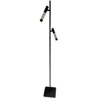 Steinhauer Vloerlamp Alisio 4597ZW 2-lichts luxe glas in zwart met push dimmer