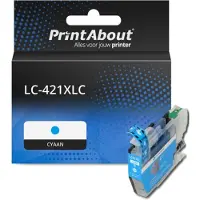 PrintAbout Inktcartridge LC-421XLC Cyaan Hoge capaciteit geschikt voor Brother