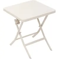 Hespéride Bijzettafel/tuin tafel Oase - metaal - wit - 40 x 40 x 45 cm - voor buiten - inklapbaar - Camping tafel