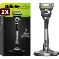 Gillette 2 x GilletteLabs With Exfoliating Bar Van - Magnetische Houder - 1 Scheermes - 1 Scheermesje