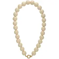 Yehwang Big Beady Babe Charm Ketting | Beige | RVS & Resin | Grote Kralen Ketting | Leukste Cadeau Voor Haar