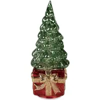 Clayre & Eef Kerstdecoratie met LED-verlichting Kerstboom 13x13x30 cm Groen Kunststof