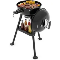 Princess Hybrid Kettle BBQ - Elektrische en Houtskool Barbecue - 2000W - Afneembare Thermostaat - Deksel met Thermometer - Zwart - 112270