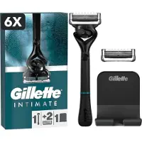 Gillette 6 x Intimate - Scheermes Voor Intieme Zone - 1 Handvat + 2 Scheermesjes