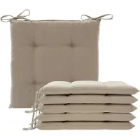 Hespéride Hespiride Stoelkussen Altea - 6x - 40 x 40 cm - lichtbruin - vierkant - polyester - tuinkussen - buiten