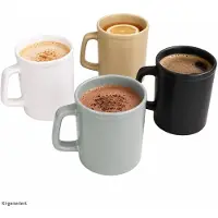 MamboCat 4-delige set Play-koffiemokken XXL 550 ml, elk 1x wit, vanille, grijs en zwart, van keramiek – 13255