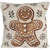 Clayre & Eef Sierkussen Beige Synthetisch Gingerbread man