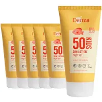 Derma Sun - Kids Zonnebrand SPF50+ - 6 x 150 ml - Extra Hoge Zonbescherming voor Kinderen - UVA en UVB Bescherming - Waterbestendig - Parfumvrij - AllergyCertified