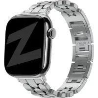 Bandz Stalen 'Oval' bandje geschikt voor Apple Watch (Series 12/11/10), (SE 3/2/1), (Series 9/8/7/6/5/4) - 38/40/41/42mm - Zilver