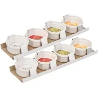 Vessia Kommetjes / serveer schaaltjes - 2x - 8x stuks - D8 x H5 cm - aardewerk - wit - ovenschaaltjes - tapas - voedsel - dessert