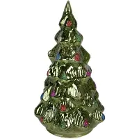 Clayre & Eef Kerstdecoratie met LED-verlichting Kerstboom Ø 13x23 cm Groen Kunststof