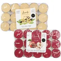 Atmosphera Acorde theelichtjes - 60x - 30x vanille - 30x appel/kaneel - aroma/geurkaarsen