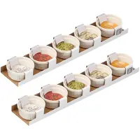 Vessia Kommetjes / serveer schaaltjes - 2x - 10x stuks - D6 x H3.5 cm - aardewerk - wit - ovenschaaltjes - tapas - voedsel - dessert