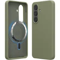 Kwmobile telefoonhoesje geschikt voor Samsung Galaxy S26 - Hoesje met magneet compatibel met MagSafe - Smartphone case in grijsgroen
