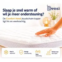 Densi Koudschuim Topper 12 cm – HR Comfort – Topdekmatras 140x200cm - Ademend & Drukverlagend – 3D Ventilatie – Tencel Hoes