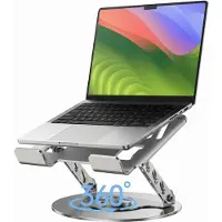 Fokelyi Laptop standaard - Verstelbaar en Opvouwbaar - Ergonomisch - Laptopverhoger - Tablet Standaard - 10 t/m 17 inch - 360° Draaibaar