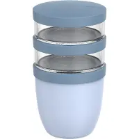 Mepal Ellipse Yoghurt beker 3-delig 500 ml + 200 ml + 200 ml – Nordic blue - Mueslibeker & Soepbeker to go - Lunchpot - Yoghurt beker - Mueslibeker & Soepbeker to go - Lunchpot