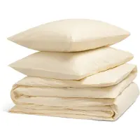Yumeko Dekbedovertrek set Gewassen Percal Katoen 200x220 Geel - Eco, Bio & Fairtrade