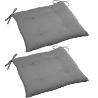 Hespéride Set van 6x stuks hesperide stoelkussens - binnen/ buiten stoelen - grijs - 40x4 cm - water en uv-bestendig