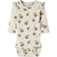 Lil´ Atelier BABY romper met ruches - ecru Meisjes Stretchkatoen Ronde hals - maat 86