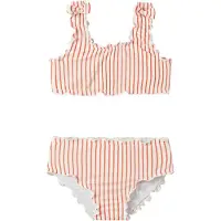 Name it Meisjes bikini set geribd nmfzikka strik rood gestreept