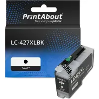 PrintAbout Inktcartridge LC-427XLBK Zwart Hoge capaciteit geschikt voor Brother