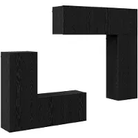 vidaXL TV Wand Eenheid 5 st Zwart eiken Bewerkt hout