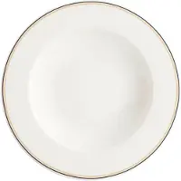 VERLO FORTE LINO Diep Bord Zwart-Beige Streep 26 cm