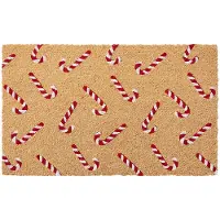 Clayre & Eef Deurmat Bruin Kokos Zuurstok Kerst