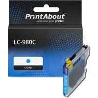 PrintAbout Inktcartridge LC-980C Cyaan geschikt voor Brother