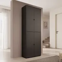 Meubella - Deacon - Schoenenkast - Zwart - 70x33x190 cm