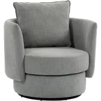 HOMCOM Club Chair-Leinenoptik-Stoff-85L x 79B x 84H cm-Hellgrau