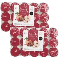 Acorde theelichtjes - appel/kaneel geur - 60x - rood - waxinelichtjes/geurkaarsen - 3 branduren